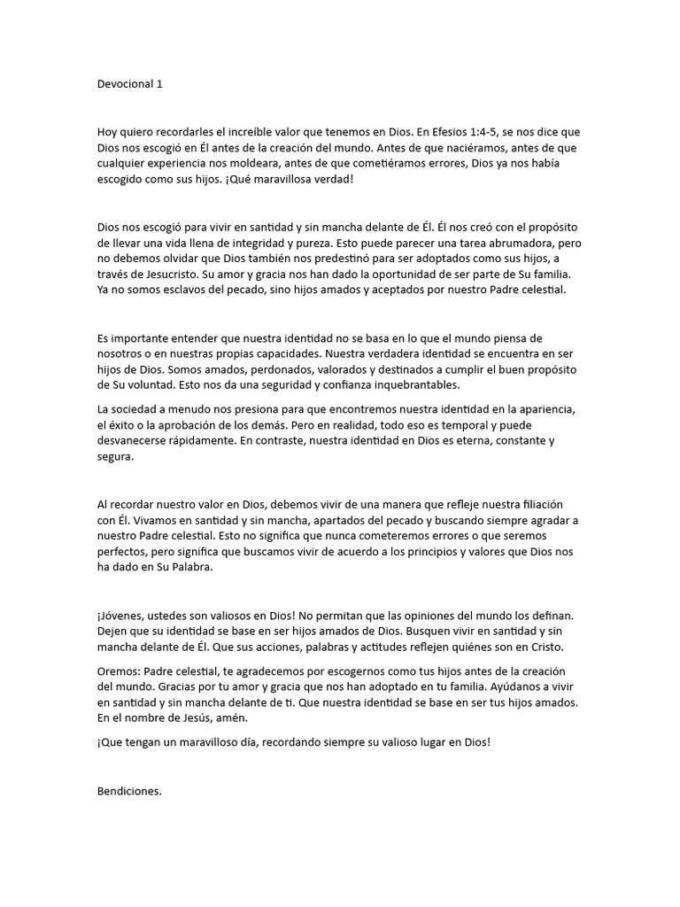 Devocional De Jóvenes Pdf Amor Dios