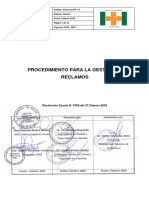 DP 1.2 Procedimiento para La Gestión de Reclamos V Versión