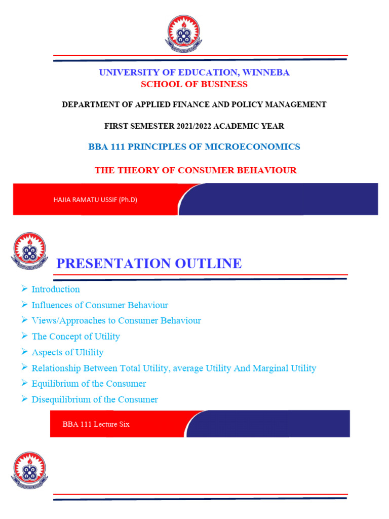 Theory of Consumer Behaviour in Microeconomics | PDF | Utility ...