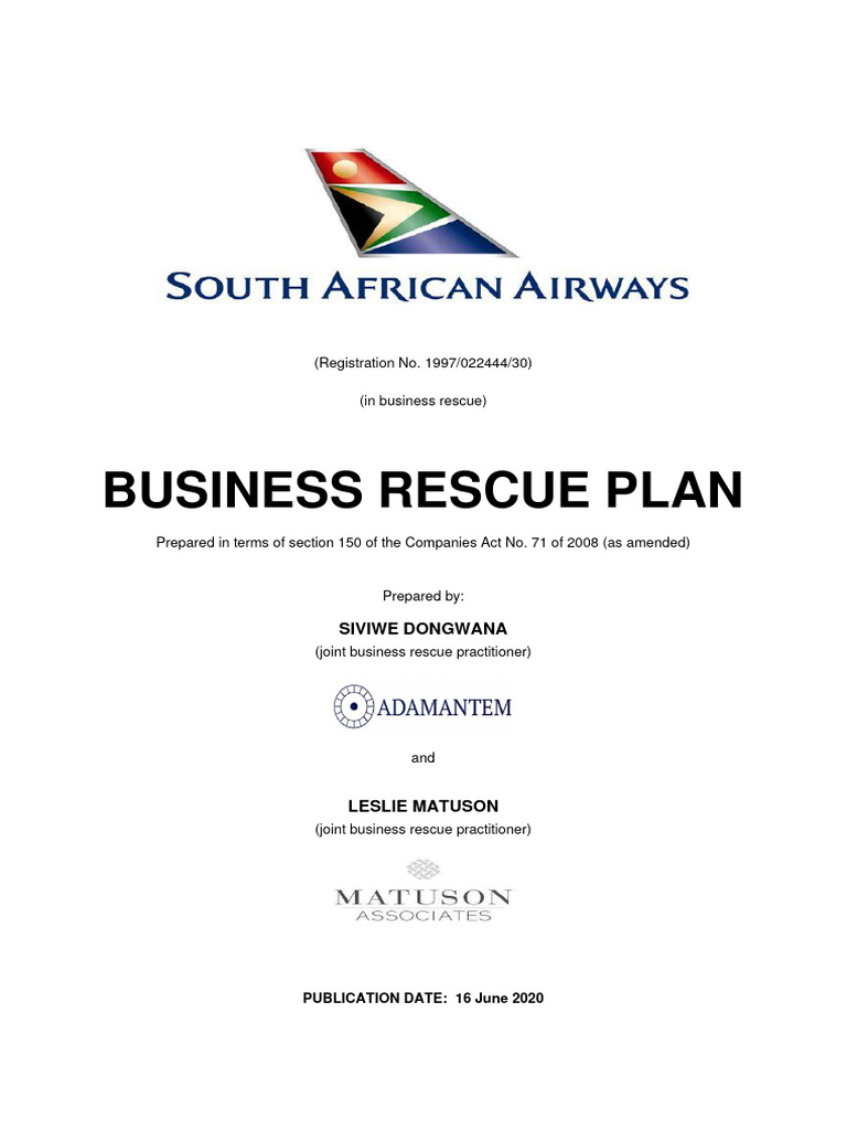 Business Rescue Plan Overview 2020 | PDF | Insolvency | Taxes