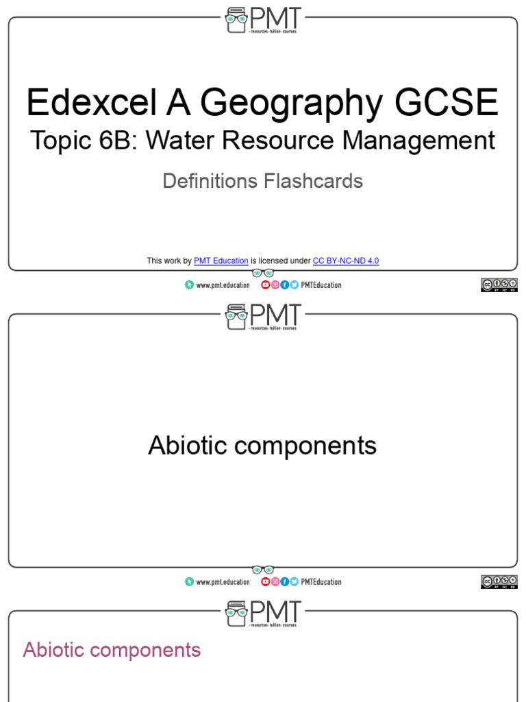 Definitions Flashcards Topic 6B Water Resource Management Edexcel A