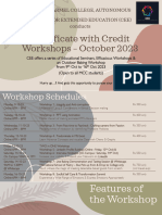 Certificate With Credit Workshops - Oct 2023