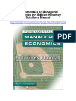 Fundamentals of Managerial Economics 9th Edition Hirschey Solutions Manual
