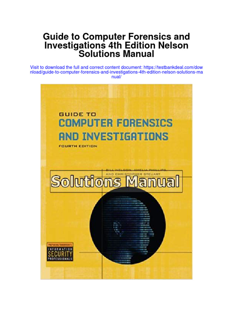 Guide To Computer Forensics and Investigations 4th Edition Nelson