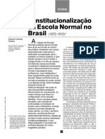A Institucionalização Da Escola Normal No Brasil: Estudos