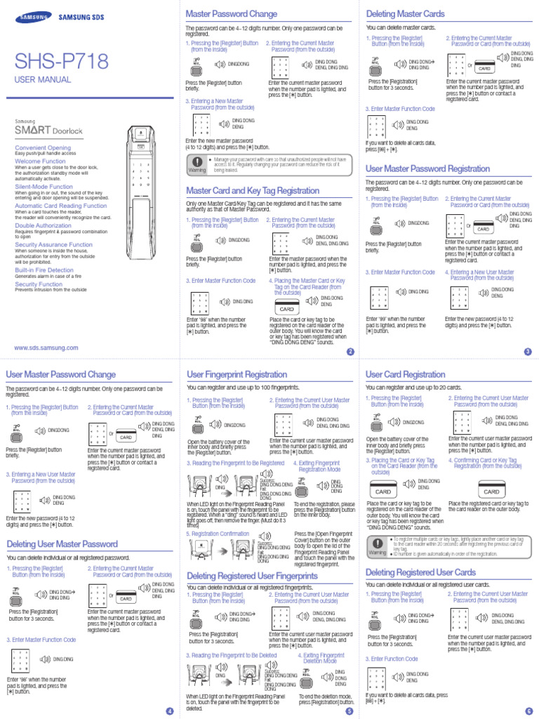 SHS P718 User Manual | PDF | Password | Fingerprint