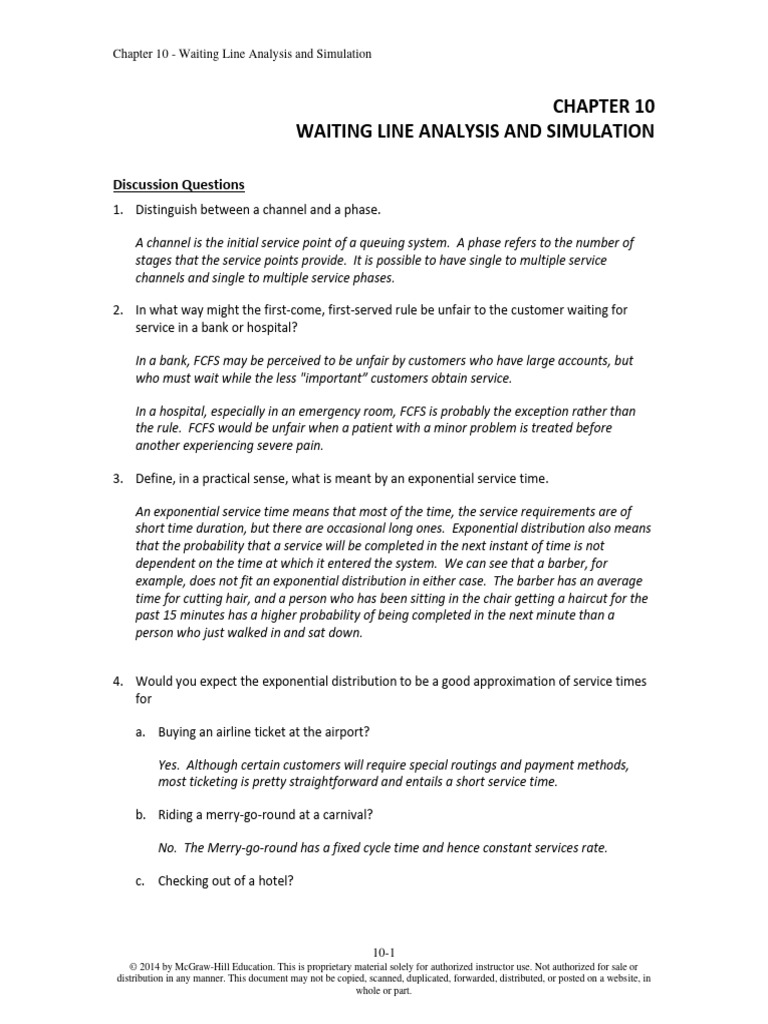 Waiting Line Analysis & Simulation | PDF | Probability Distribution