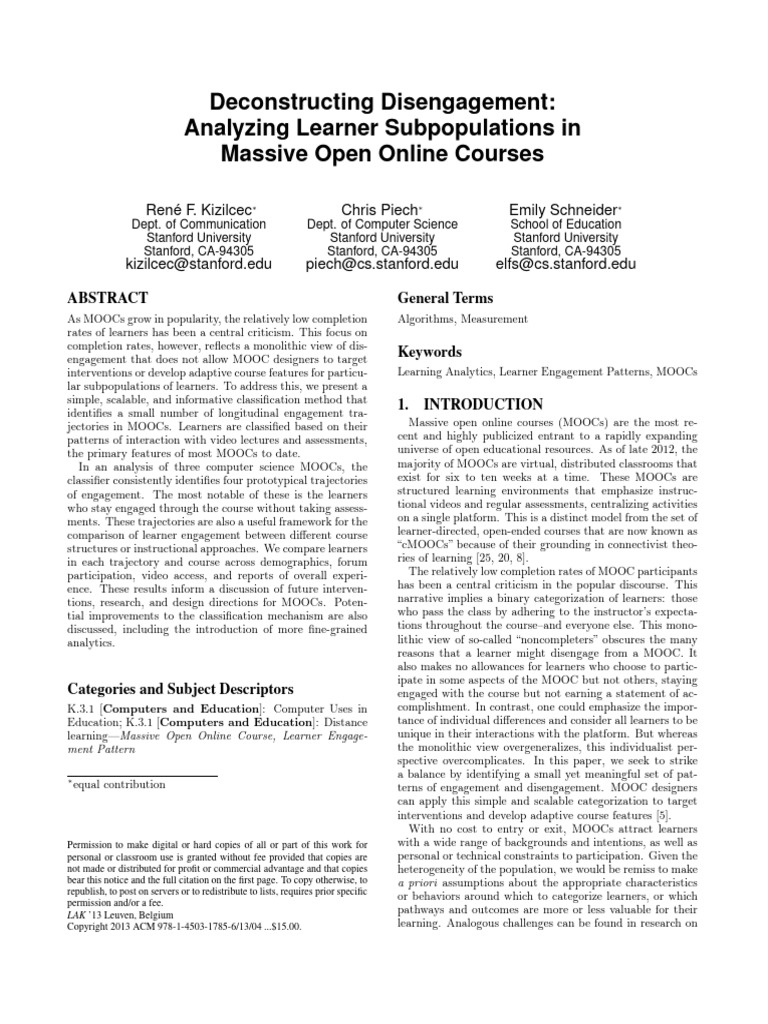Deconstructing Disengagement | PDF | Massive Open Online Course ...