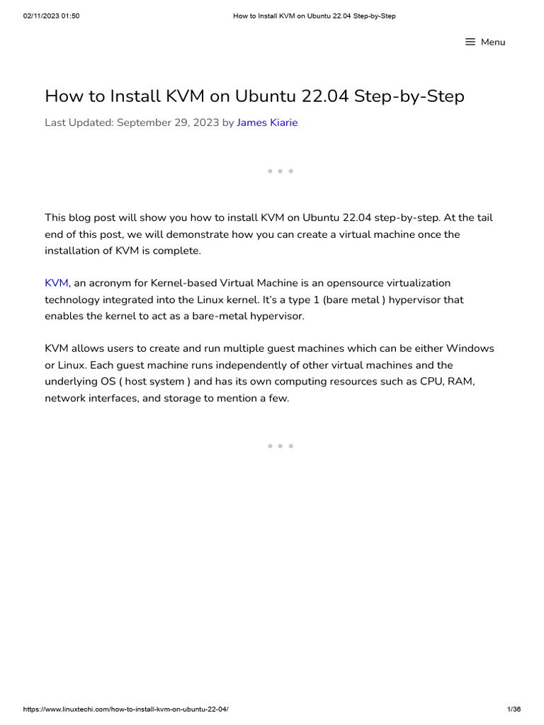 How to install kvm on ubuntu 22 04 step by step pdf software