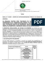 Edital N.O 01 2022 - Centro de Estudos Xii Processo Seletivo de Estagiariosas Da Defensoria Publica Do Estado de Rondonia