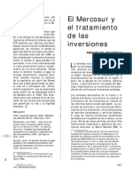 El Mercosur y El Tratamiento de Las Inversiones