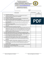 Skills Checklist Blood Pressure Taking