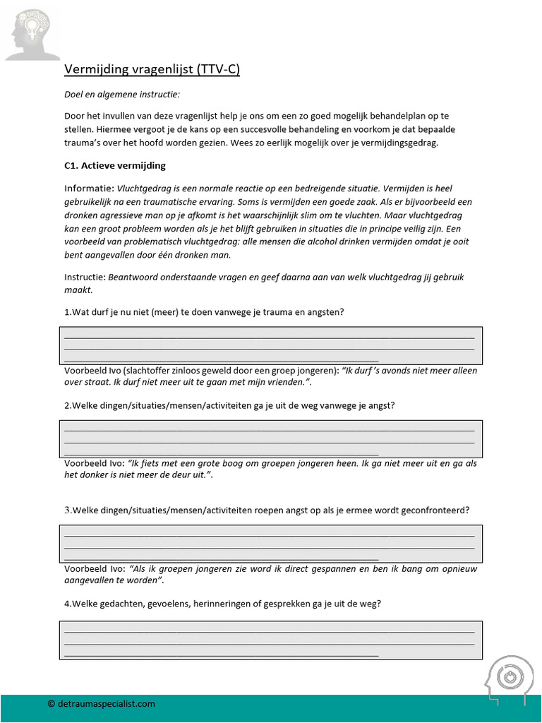 Vermijding Vragenlijst (Dutch Language) PDF