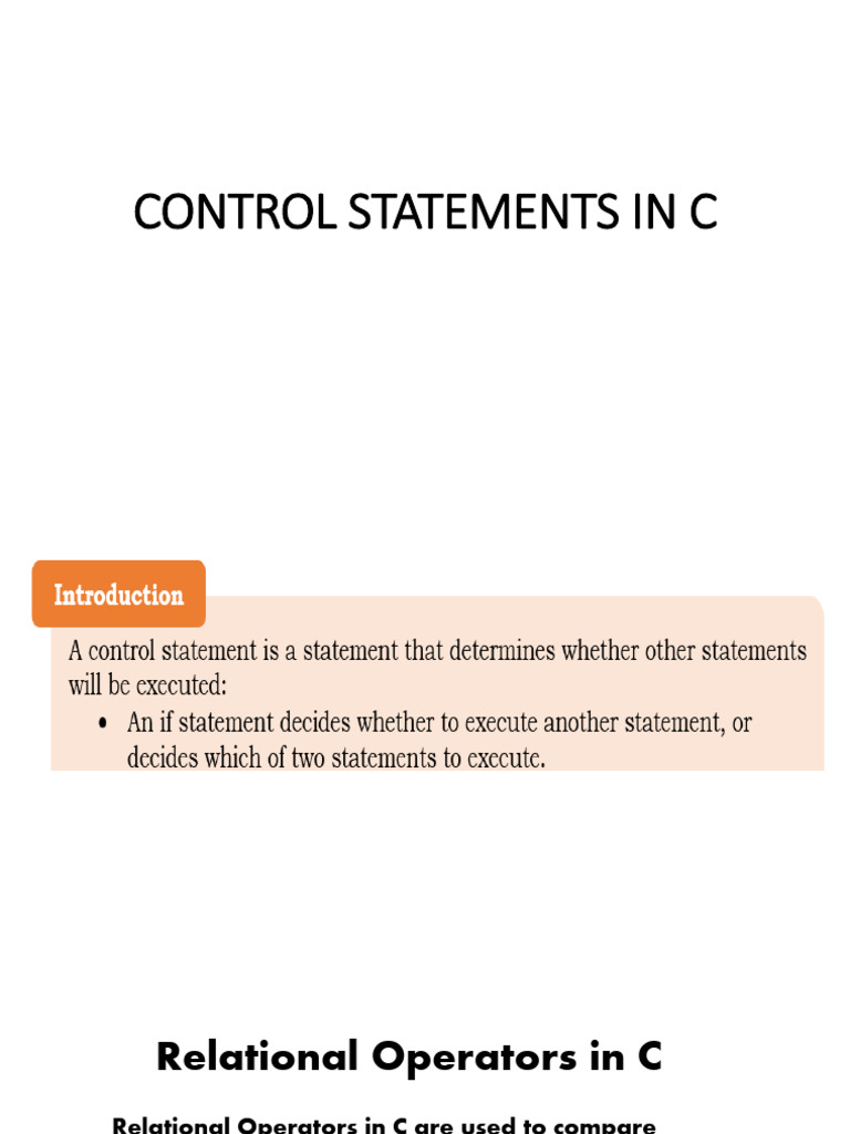 Control Statements in C | Download Free PDF | Control Flow | Computer ...