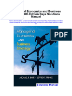 Managerial Economics and Business Strategy 8th Edition Baye Solutions Manual