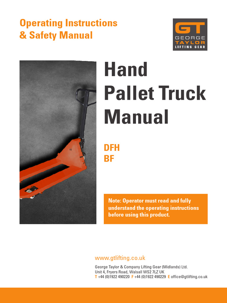 Hand Pallet Truck Operating Manual | PDF | Valve | Axle