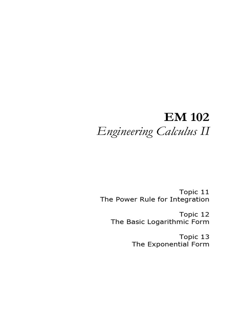 Engineering Calculus Guide | PDF | Integral | Equations