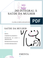 Apresentação de Disciplina Saúde Da Mulher Prof Claudia