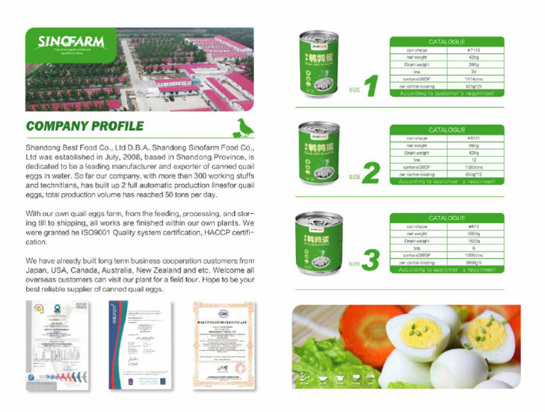 Quail Eggs Catalog PDF