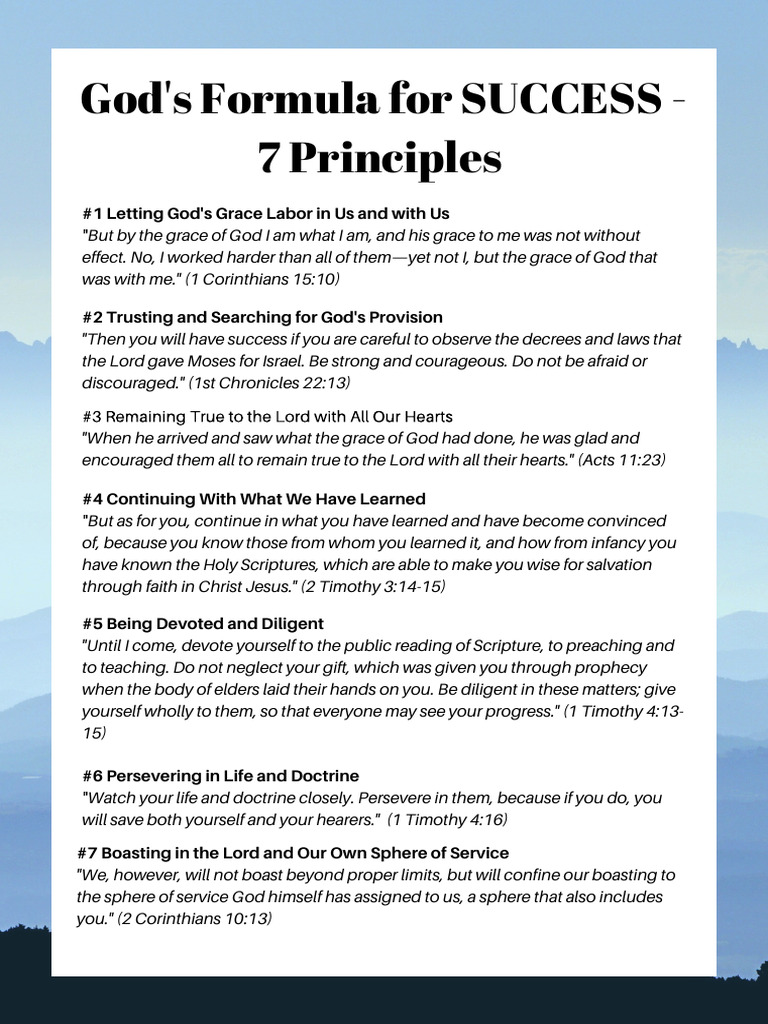 God's Success Formula 7 Principles PDF
