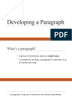 Developing A Paragraph