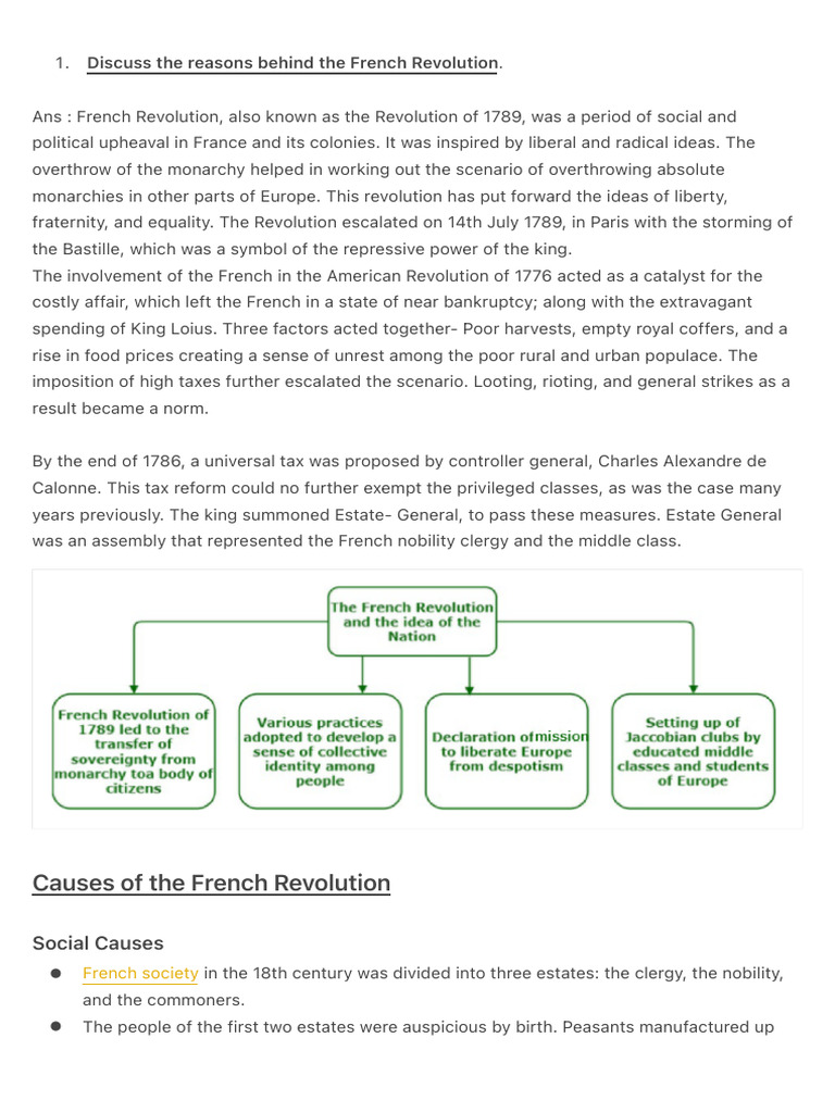 Causes of the French Revolution | PDF | French Revolution | Taxes