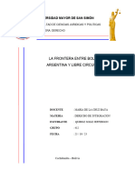 La Frontera Bolivia y Arg. Libre Circulacion