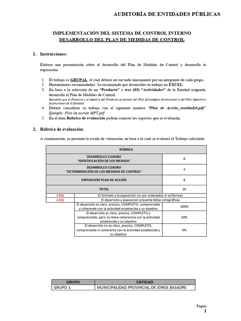 Plan de Medidas de Control Público | PDF