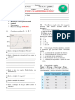 Atividade Avaliativa de Cinetica Quimica