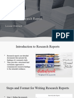 Purpose of Research Report