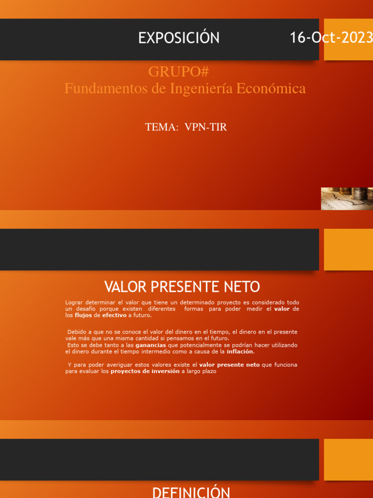 Valor Presente Neto y TIR | PDF | Valor presente neto | Tasa interna de ...