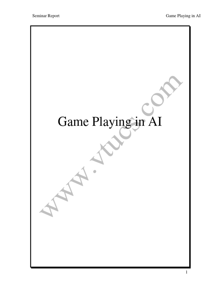 Game Playing Strategies in AI | PDF | Artificial Intelligence ...