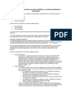 Cuál Es La Diferencia Entre Una Teoría Metafísica y Una Teoría Epistémica o Axiomática