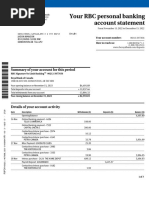 Your RBC Personal Banking Account Statement