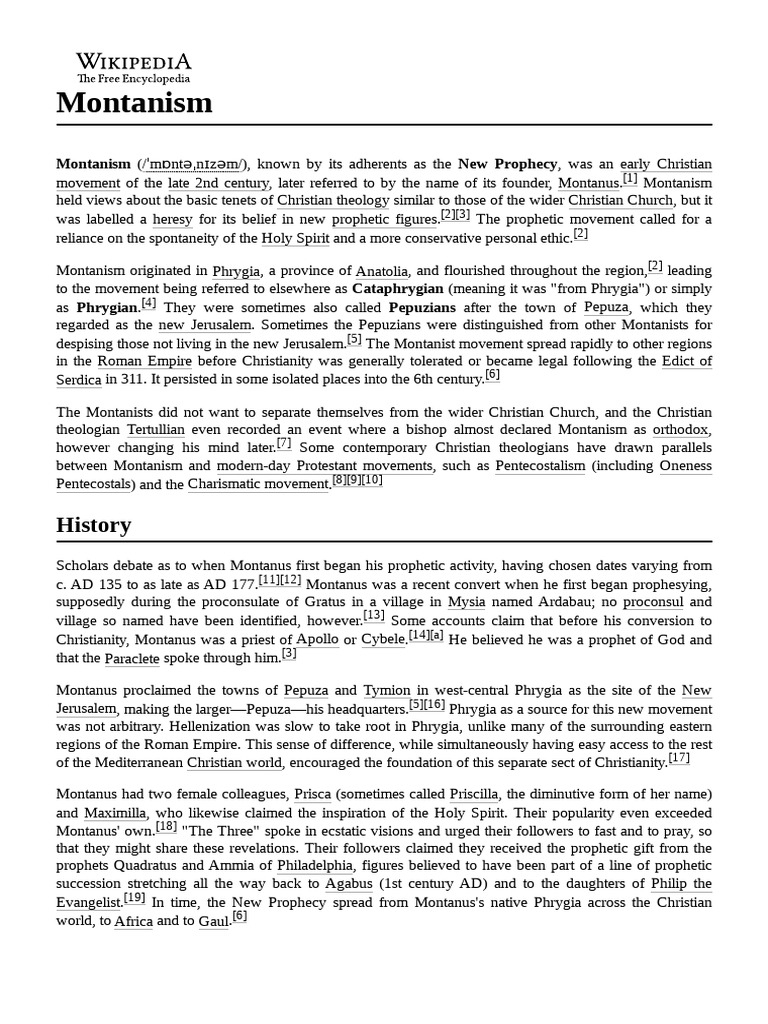 Overview of Montanism Movement | PDF | Early Christianity | Religious ...