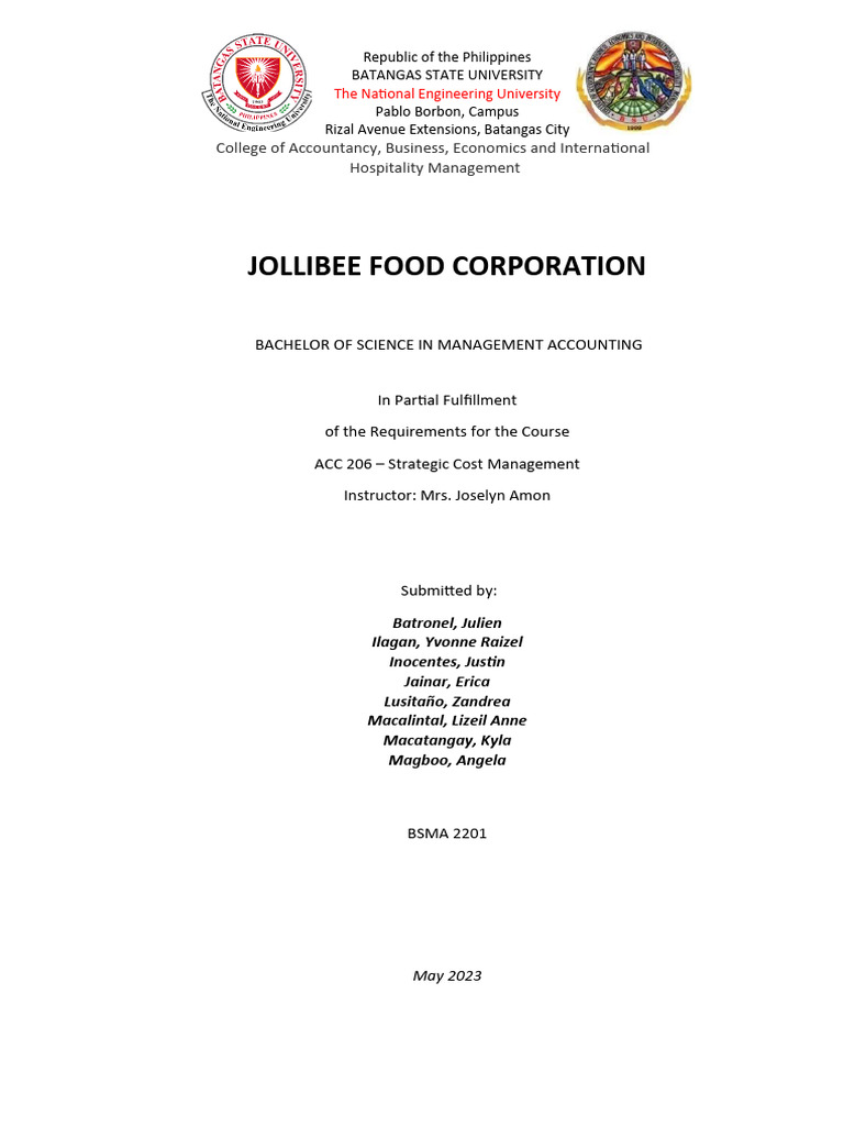 Group 3 Jollibee Food Corporation 4 | PDF | Brand | Strategic Management