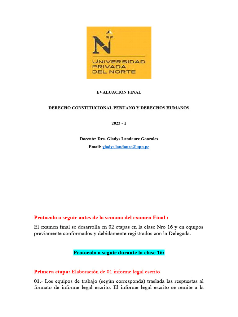 Examen Final Derecho Constitucional 2023 | PDF