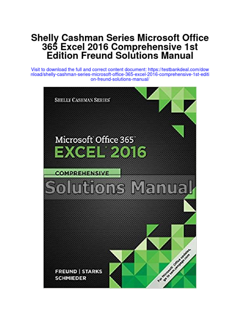 Shelly Cashman Series Microsoft Office 365 Excel 2016 Comprehensive 1st
