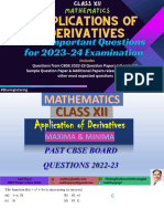 Class XII APPLICATIONS of DERIVATIVES Most Important Questions For 2023-24 Examination (Dr. Amit Baj