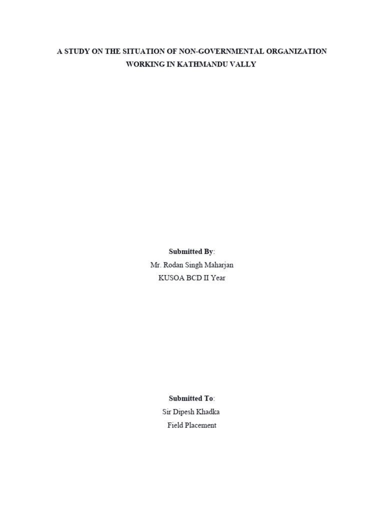 Field Placement Final Report Pdf Pdf Non Governmental Organization