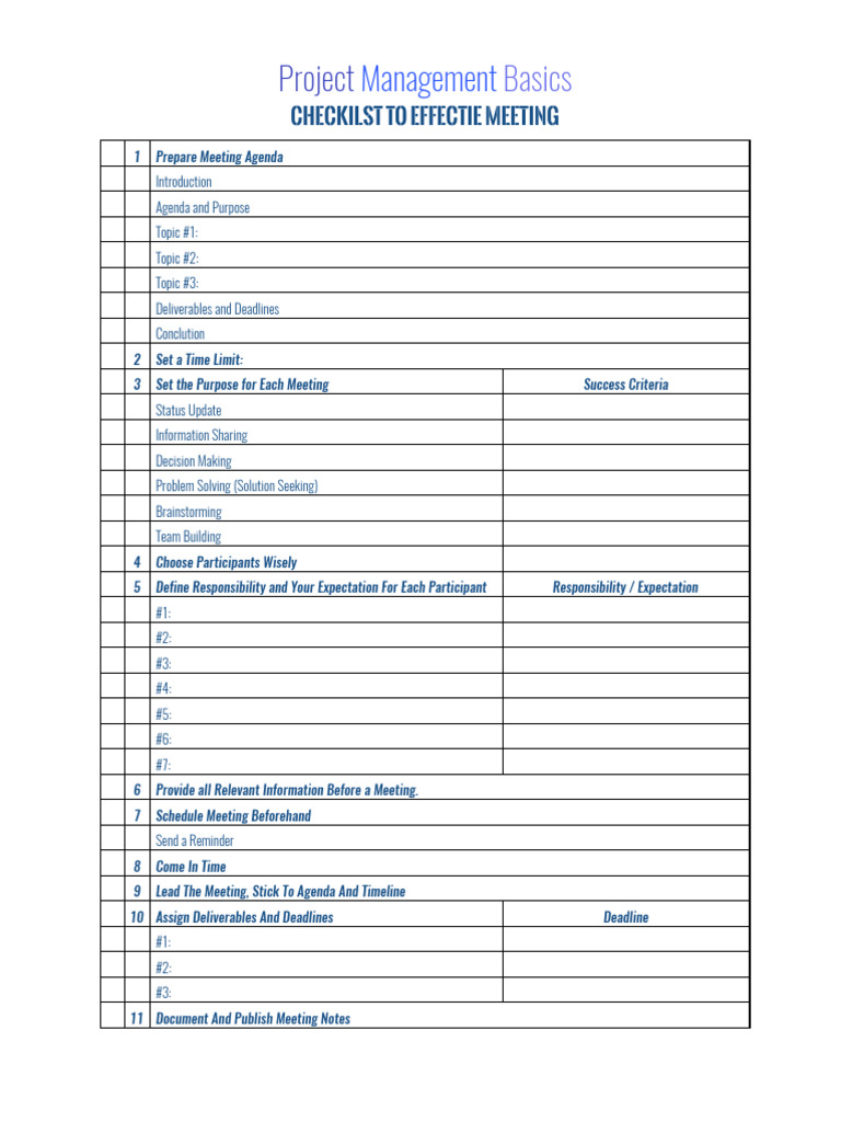 Meeting Planning And Follow-Up Checklist – GSRDF