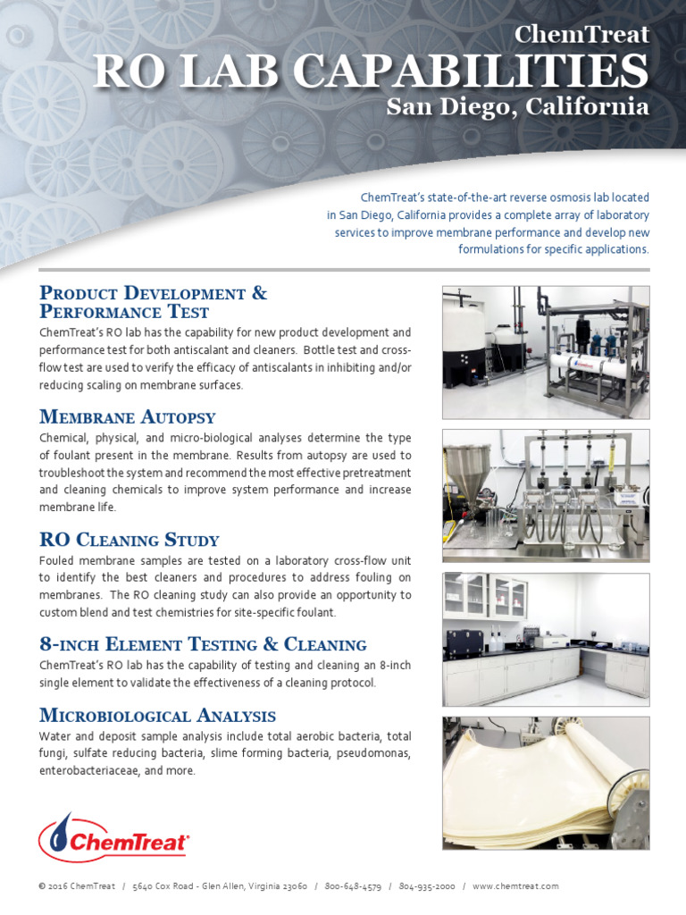 RoLabCapabilities of Chemtreat PDF Membrane Materials