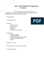 Course Outline BES30A Engineering Economy