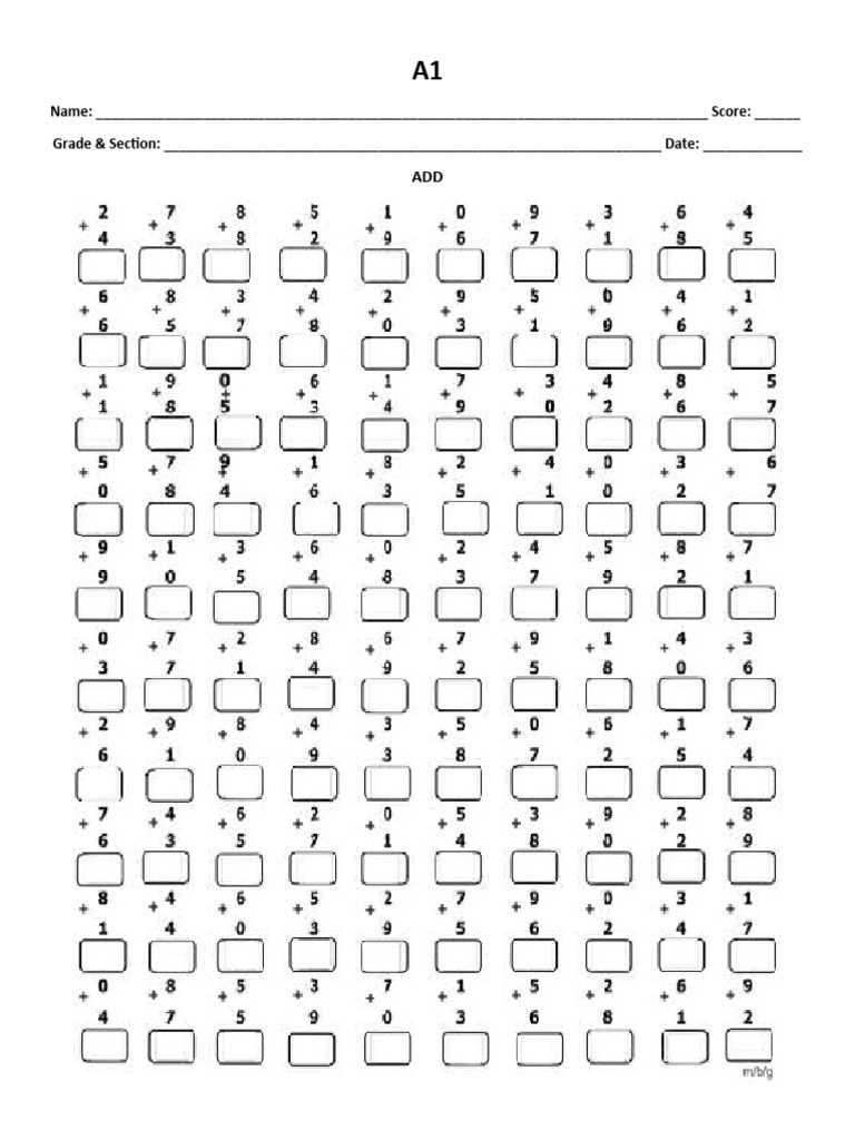 Math Window Card A1 and S1 | PDF