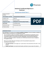 Assignment Brief Unit 20-Organizational Behaviour