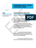 Projet D'ecriture 1 Module 2 9eme Annee