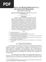 LA INFERENCIA DE HECHOS PRESUNTOS EN LA ARGUMENTACION PROBATORIA - PEÑA