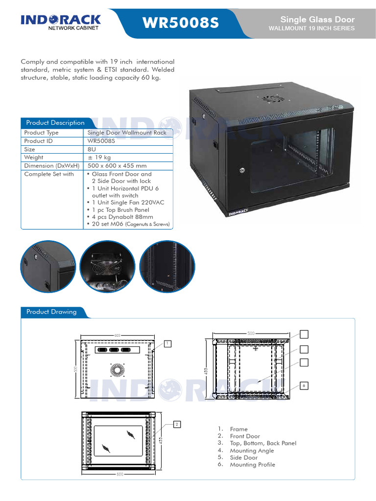 WR5008S Wallmount Rack Specifications | PDF