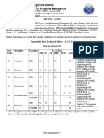 IPR Technical Officer Recruitment 2023 Notification PDF