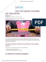 Réductions de Capital Motivées Par Des Pertes